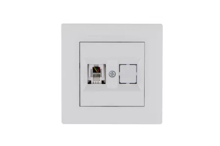 Розетка компьютерная CAT 5+гнездо Karea RIZZ бел. Makel 
