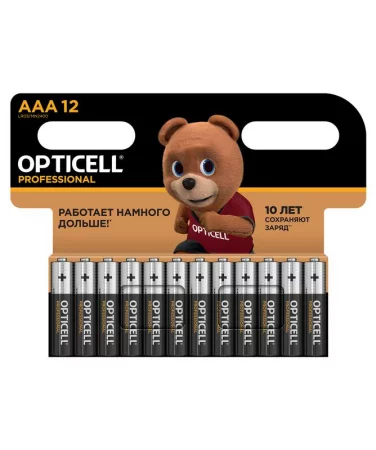 Элемент питания алкалиновый AAA/LR03 (блист. 12шт) Professional Opticell 5052006/
