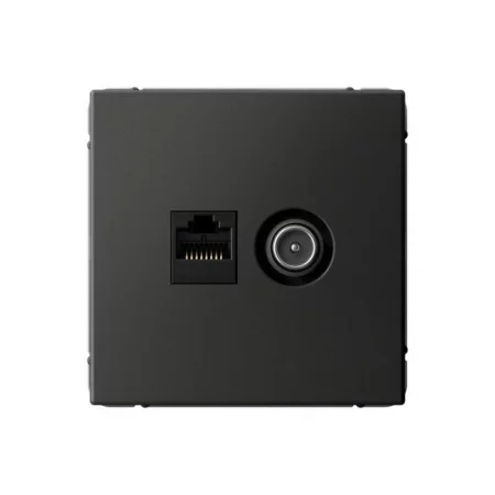 Розетка компьютерная + телевизионная 2-м СП ArtGallery RJ45 кат.5E + TV механизм базальт SE 