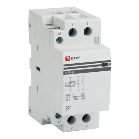 Контактор модульный КМ 20А 2NО (2 мод.) EKF 