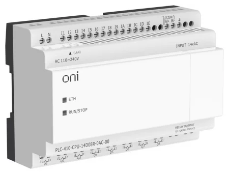 Модуль ЦПУ ПЛК 410 14 DI 8 RO 220В AC с Ethernet портом без экрана ONI 
