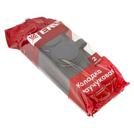 Колодка 2-м 16А IP44 2P+PE 230В с защ. крышками каучук PROxima EKF 