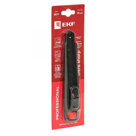 Нож строительно-монтажный 18мм НСМ-80 (SK4) Heavy Duty (до 60кг) Professional EKF 