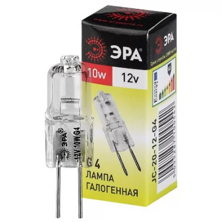 Лампа галогенная G4-JC-10W-12V ЭРА 