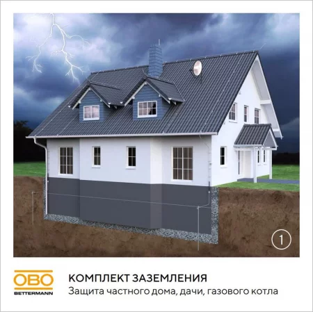 Комплект заземления верт. без муфт d20мм дл.6м (4х1.5м) OBO 