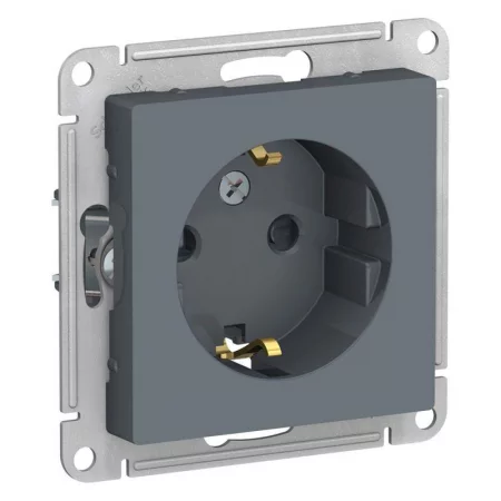 Розетка 1-м СП AtlasDesign 16А IP20 с заземл. защ. шторки механизм грифель SE 