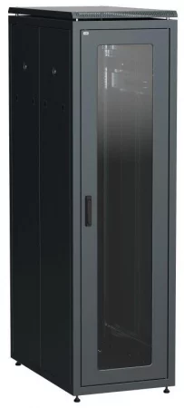 Шкаф сетевой 19дюйм LINEA N 42U 600х1000мм стеклянная передняя дверь черн. ITK 