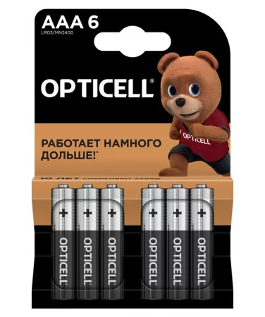 Элемент питания алкалиновый AAA/LR03 (блист. 6шт) Basic Opticell 