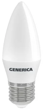Лампа светодиодная C35 10Вт свеча 6500К E27 230В GENERICA 