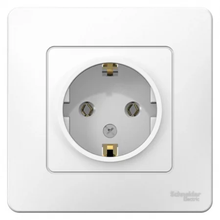 Розетка 1-м СП Blanca 16А IP20 250В с заземл. без защ. шторок бел. SE 