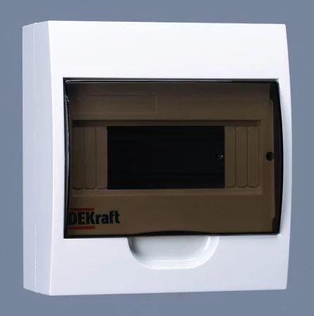 Корпус навесной ЩРН-П-8 20х18х10 8мод. IP41 пластик. DEKraft 