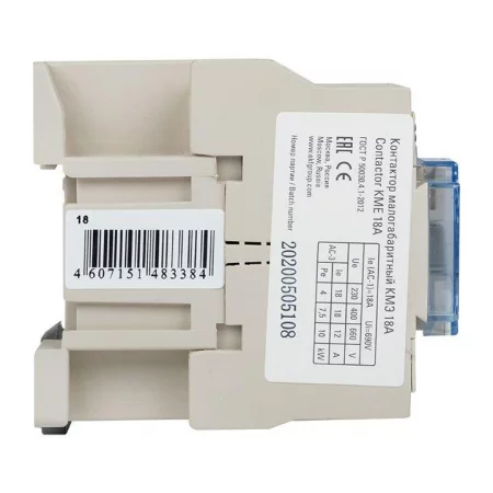 Контактор КМЭ 18А кат. 220В AC 1НЗ EKF 