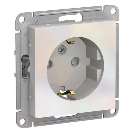 Розетка 1-м СП AtlasDesign 16А IP20 с заземл. защ. шторки механизм жемчуж. SE 