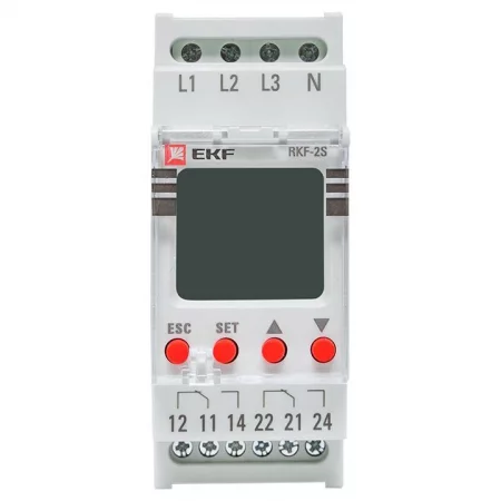 Реле контроля фаз с LCD дисплеем RKF-2S (с нейтралью) EKF 