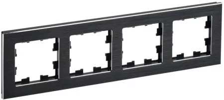 Рамка 4-м BRITE РУ-4-1-БрЧ металл черн. IEK 