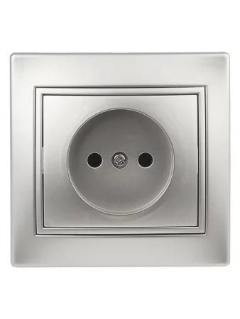 Розетка СП Plano 2P 1-201-03 16А-250В IP20 алюм. Intro 