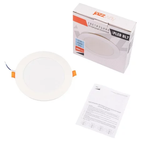 Светильник светодиодный PLED DL7 12Вт 6500К IP54 1020лм WH встраив. бел. Pro JazzWay 