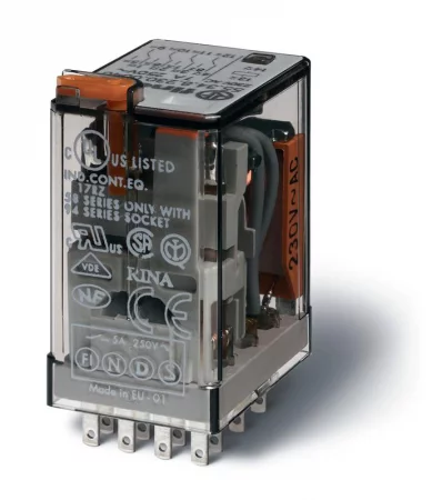 Реле миниатюрное 4CO 7А кат. 230В AC RTI FINDER 