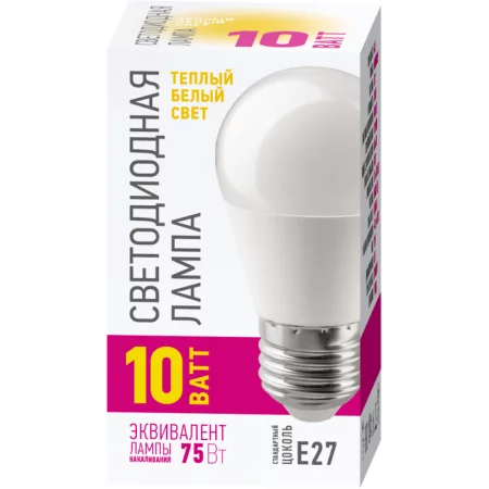 Лампа светодиодная 82 912 OLL-G45-10-230-2.7K-E27-PROMO 10Вт шар 2700К E27 220-240В ОНЛАЙТ 