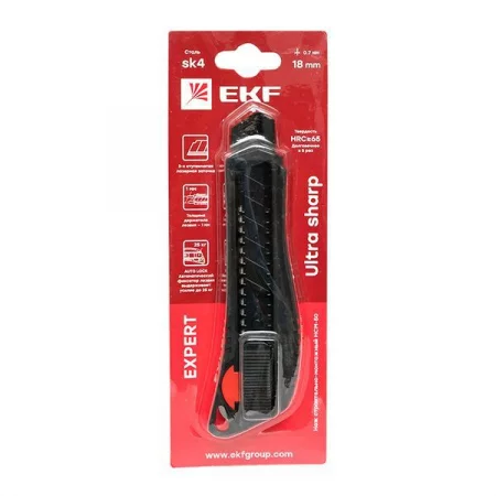 Нож строительно-монтажный 18мм НСМ-50 (18мм)(SK4) Heavy Duty (до 25кг) Expert EKF 
