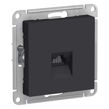 Розетка компьютерная 1-м AtlasDesign RJ45 кат.5E механизм карбон SE 