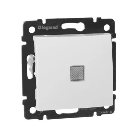 Механизм переключателя проходного 1-кл. СП Valena 10А IP31 250В с зел. индикацией бел. Leg 