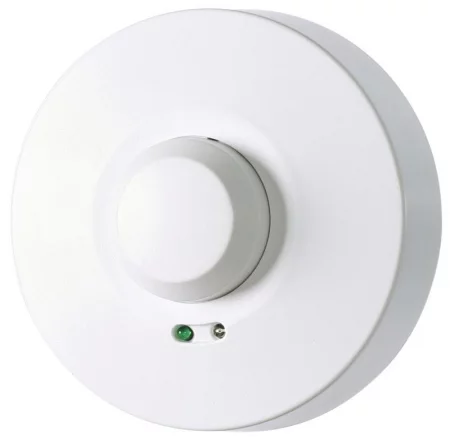 Датчик движения микроволновый DRM-02 5А IP40 1NO 230В AC макс. дальность 1-10м 360град. потолочный монтаж на плоскость бел. F&F 