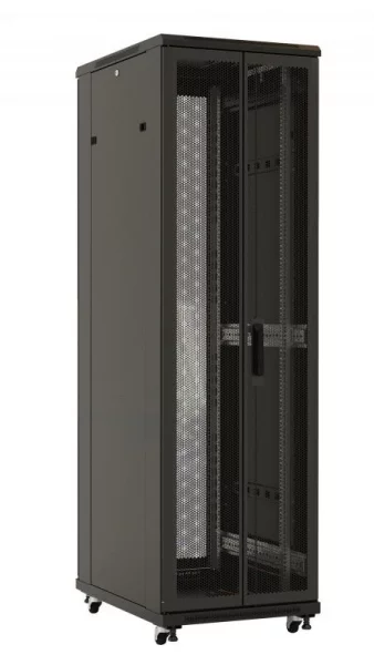 Шкаф напольный TTB-4281-DD-RAL9004 19дюйм 42U 2055х800х1000мм перф. двери черн. Hyperline 