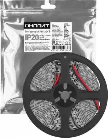 Лента светодиодная 90 678 OLS-5050W60-14.4-IP20-24V (уп.5м) ОНЛАЙТ 