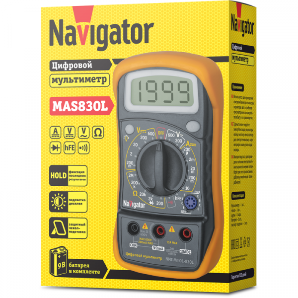 Мультиметр 82 428 NMT-Mm01-830L (830L) Navigator 