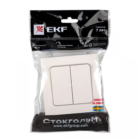 Выключатель 2-кл. Стокгольм 10А бел. PROxima EKF 