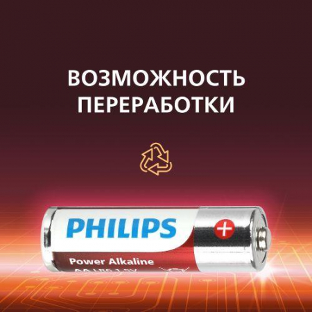 Элемент питания алкалиновый AA/LR6 1.5В Power (блист. 20шт) Philips 